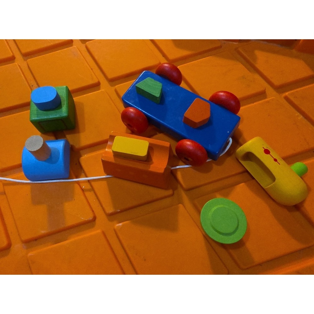 Vintage Rare HTF Plan Toys Stacking Train Wooden Toy Baby Einstein - Picture 4 of 5